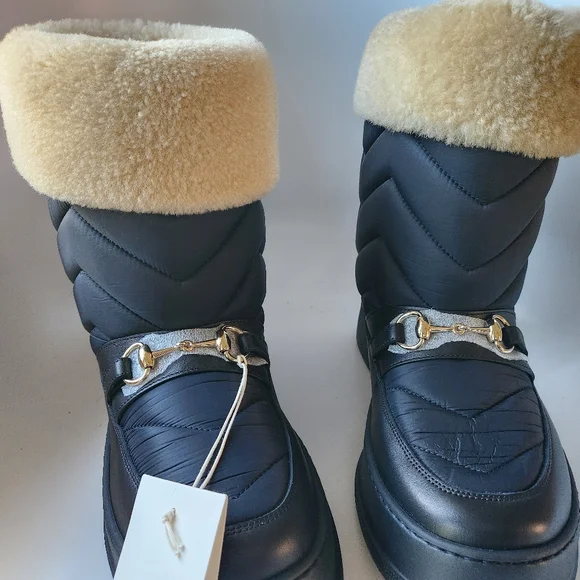 Gucci | Shoes | Gucci Chevron Boot With Horsebit Black  display picture 1
